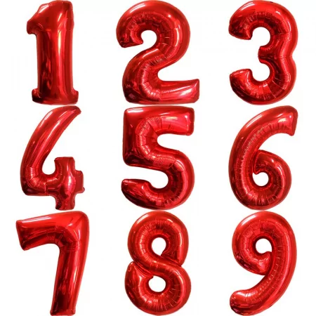 Шар фольгированный цифра Красный