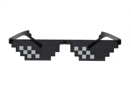 Карнавальные очки, Пиксели, Черный, 14,4*5 см, 1 шт. , 