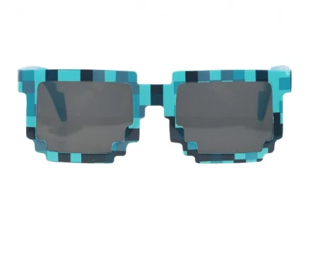 Карнавальные очки, Пиксели, Голубой, 14,4*5 см, 1 шт.