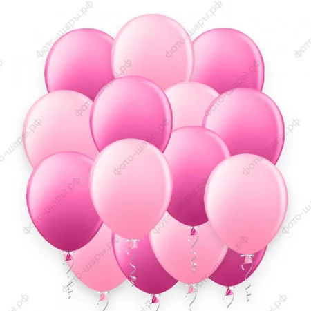 Облако шаров розовое-фуше матовое