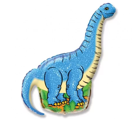 Шар (43''/109 см) Фигура, Динозавр Диплодок, Синий, 1 шт.