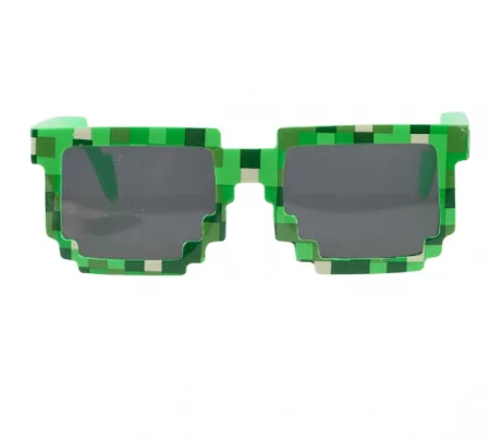 Карнавальные очки, Пиксели, Зеленый, 14,4*5 см, 1 шт. 