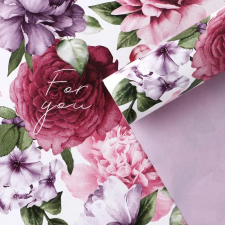 Бумага упаковочная глянцевая двусторонняя «Цветочный сад»,70 × 100 см