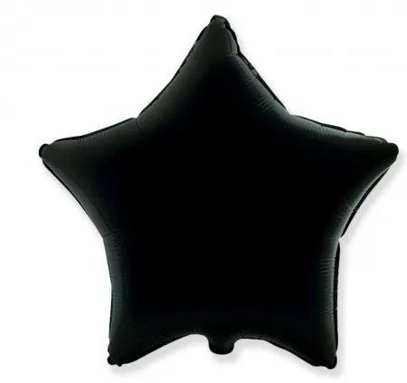 Шар (18''/46 см) Звезда, Черный, 1 шт.