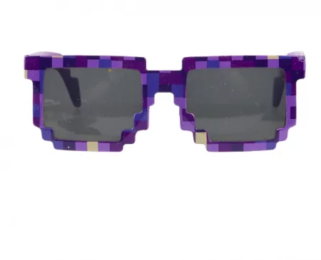Карнавальные очки, Пиксели, Фиолетовый, 14,4*5 см, 1 шт.