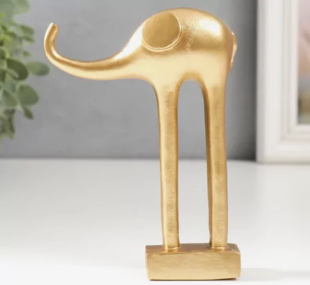 Сувенир полистоун "Золотой слон с длинными ножками" 3х9х12,5 см Арт: 7825887