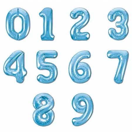 Шар фольгированный цифра Голубой